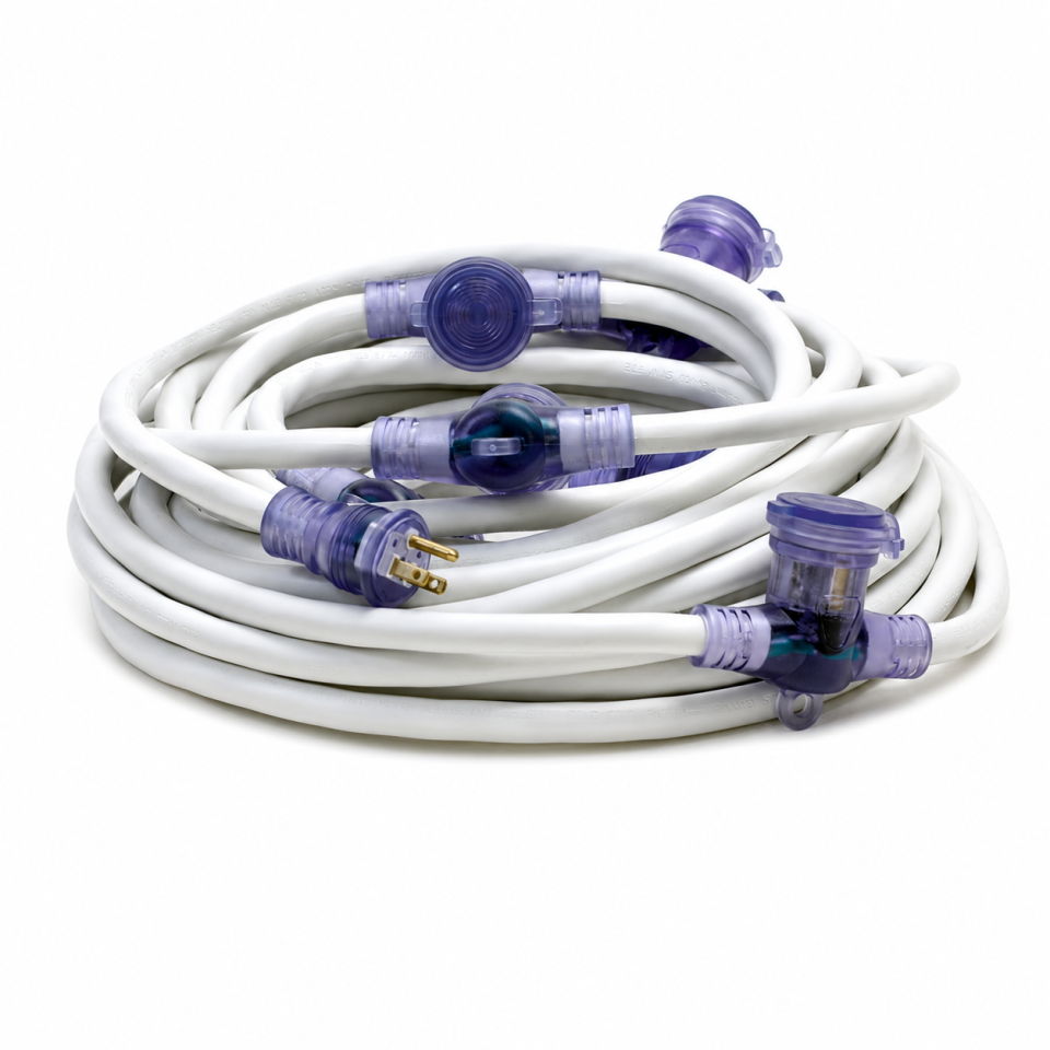 Multi-Outlet White Specialty Extension Cord - 50 Ft.